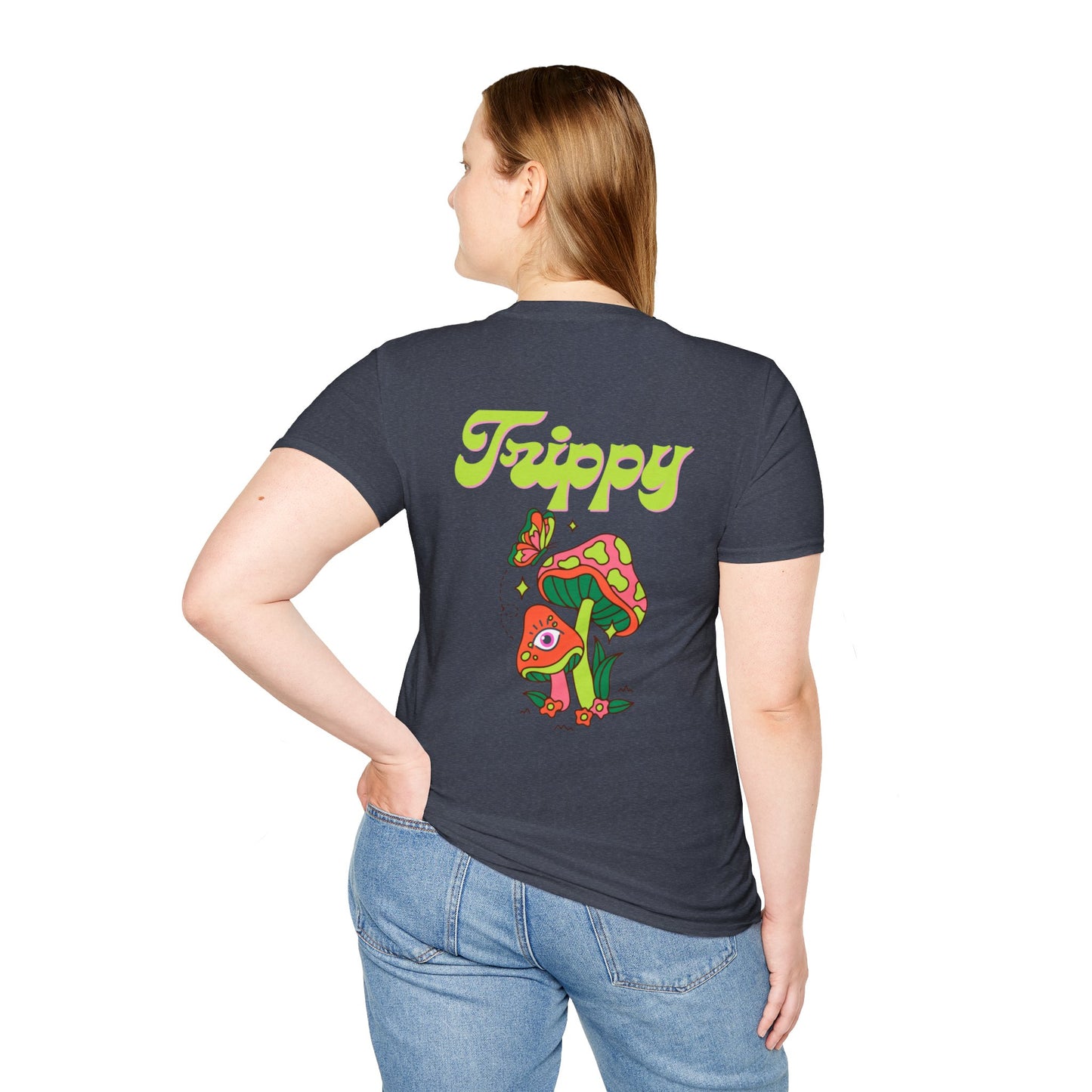 Trippy Mushrooms Double Sided Women's Plus Softstyle Tee Sizes xl-5xl