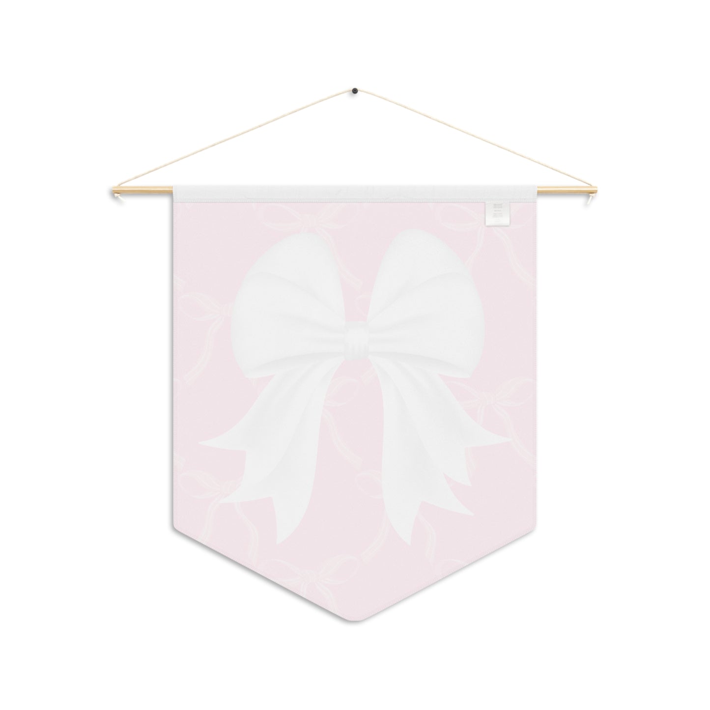 Bubblegum Pink Coquette White Bow Pennant