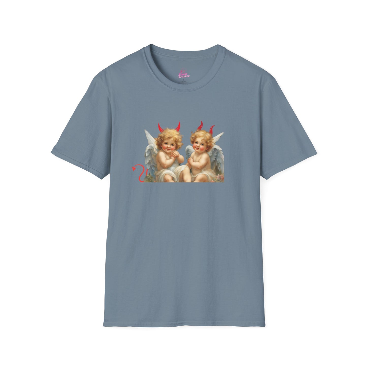 Devil Angel Cherub Softstyle Plus Short Sleeve T-Shirt Sizes xl-5xl