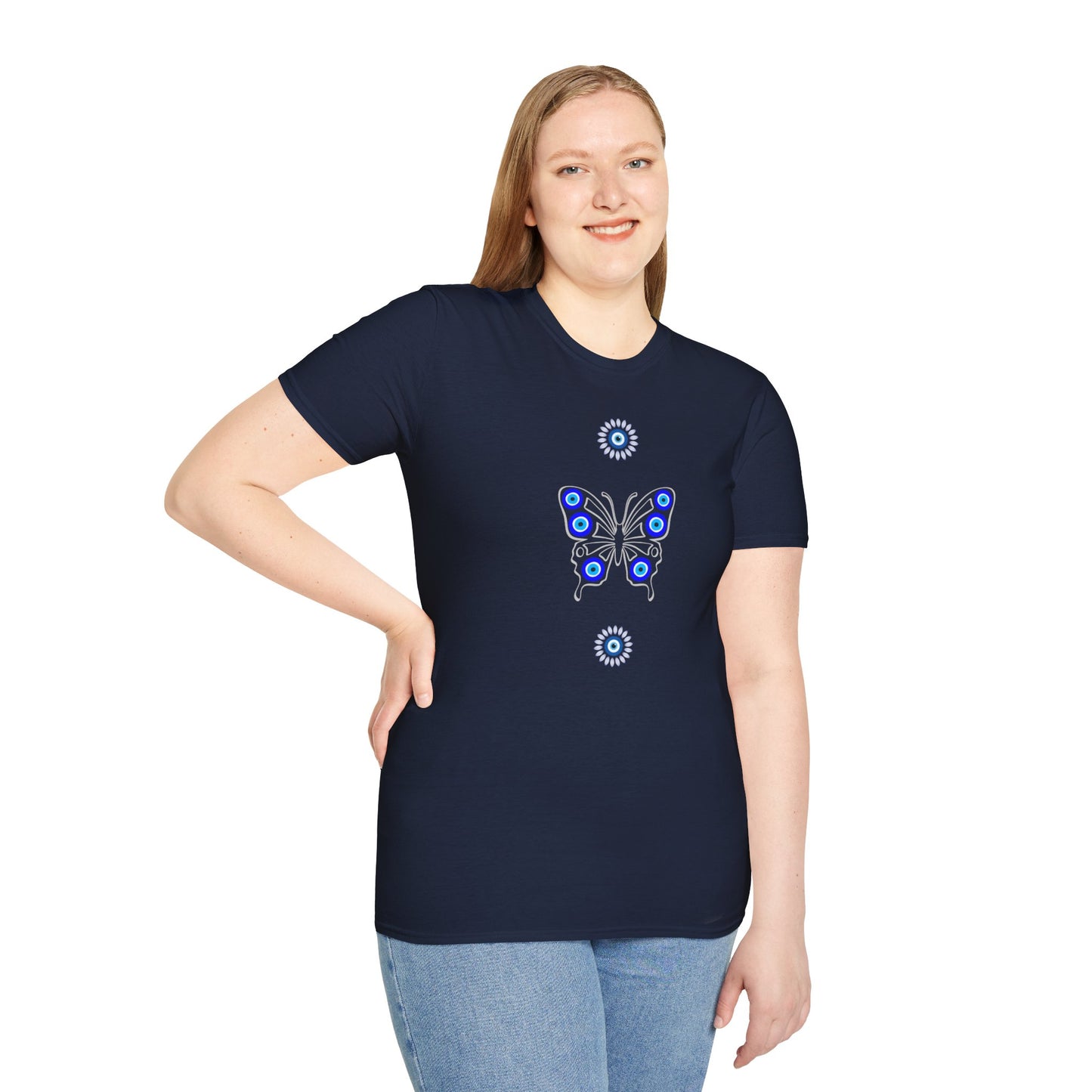 Evil Eye Butterfly Protection Women's Plus Short Sleeve Softstyle T-Shirt Sizes xl-5xl