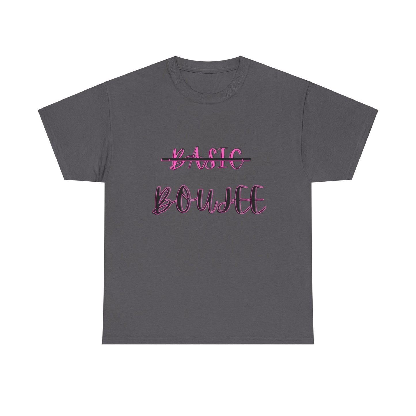 Pink Boujee Not Basic Women's Plus Heavy Cotton Tee Size xl-5xl