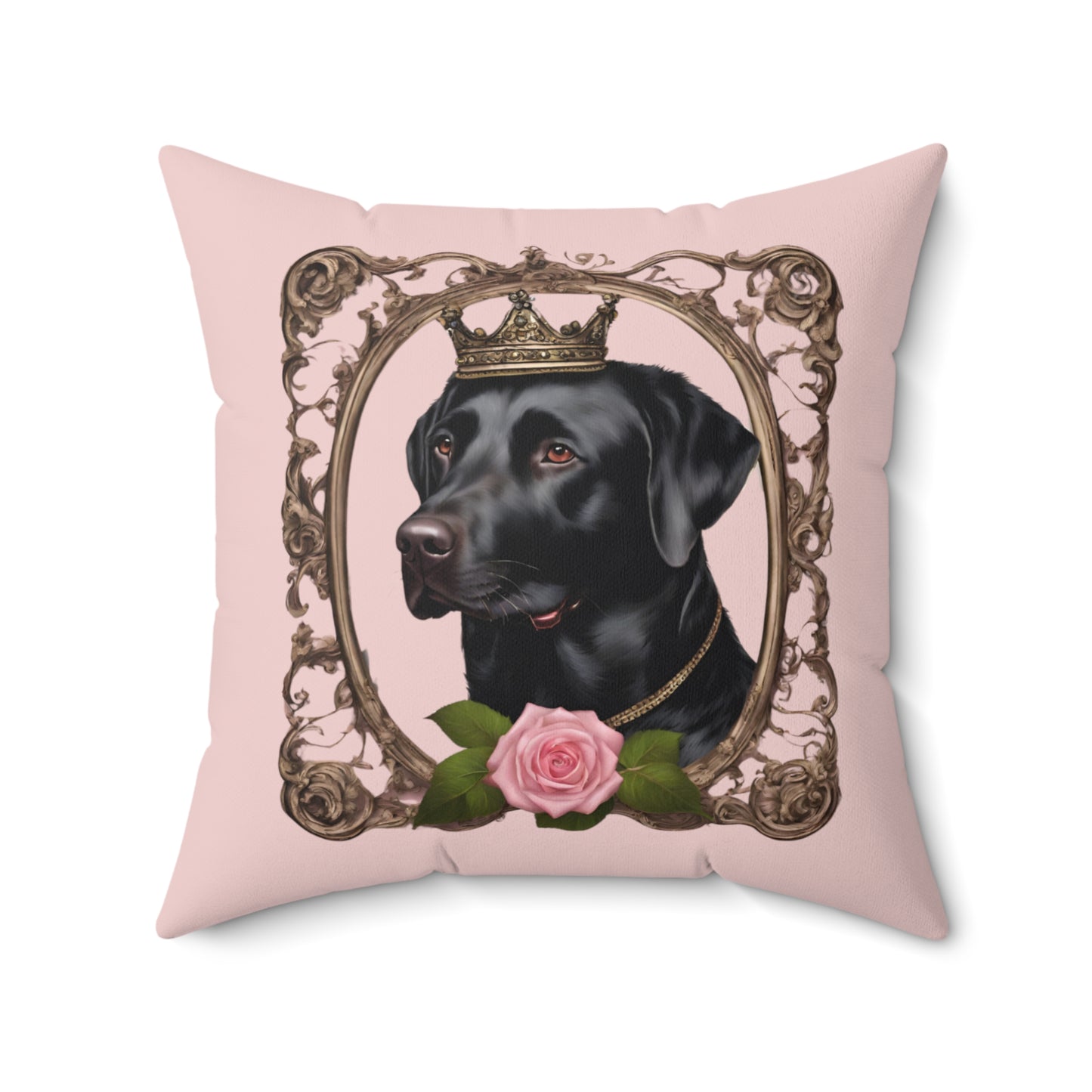 Coquette Black Labrador Rose Princess Double Sided Square Pillow Multiple Sizes