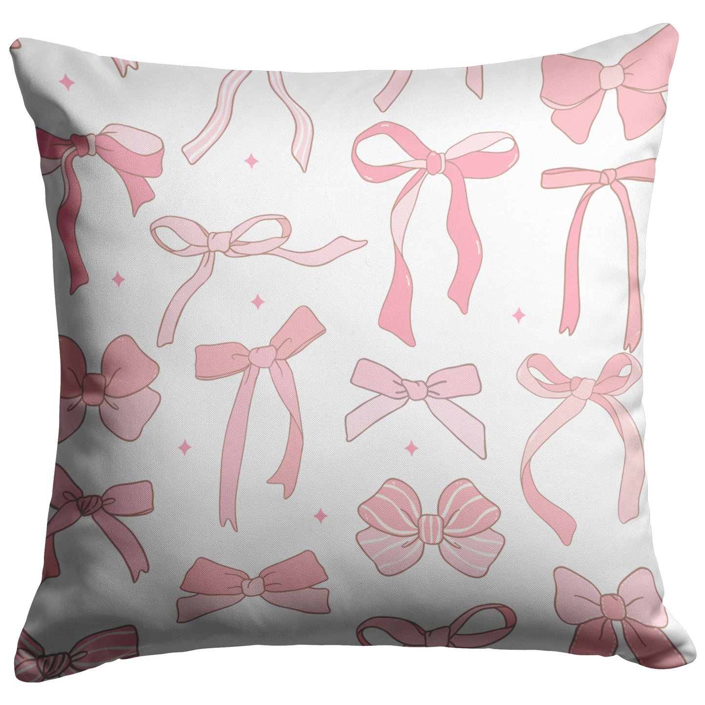 Coquette Large Pink Heart & Bow Pattern Pillow Cover 26" Square
