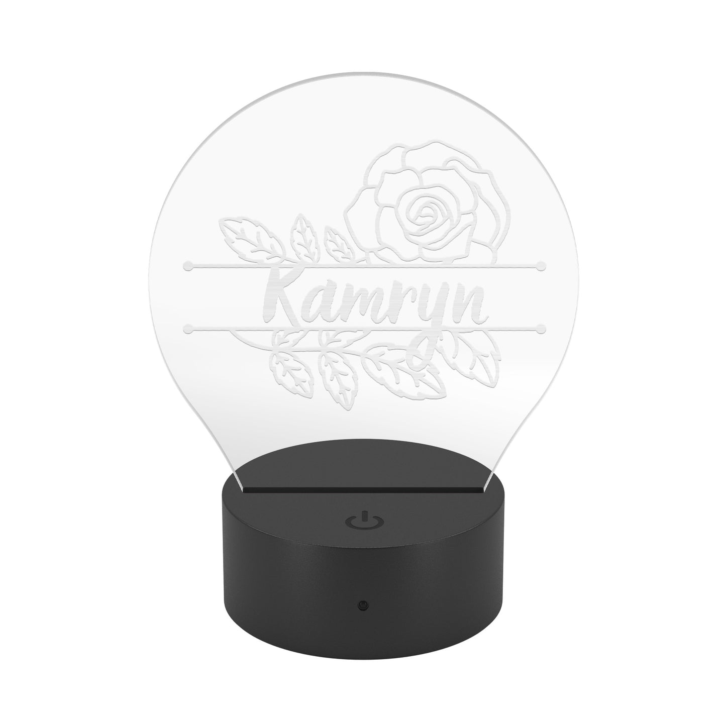 Coquette Rose Personalized Name or Monogram Acrylic LED Light