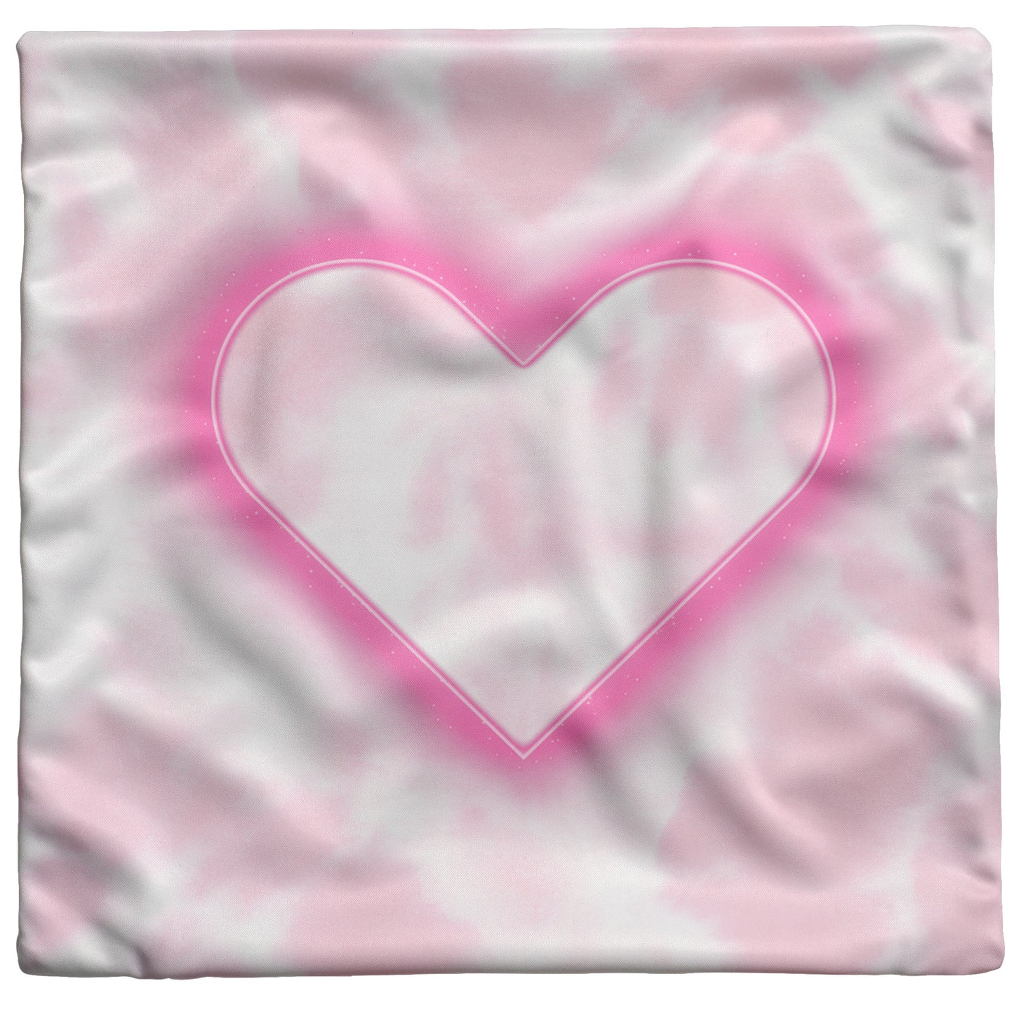 Pink Glowing Love Heart Pillow Cover 26" Square
