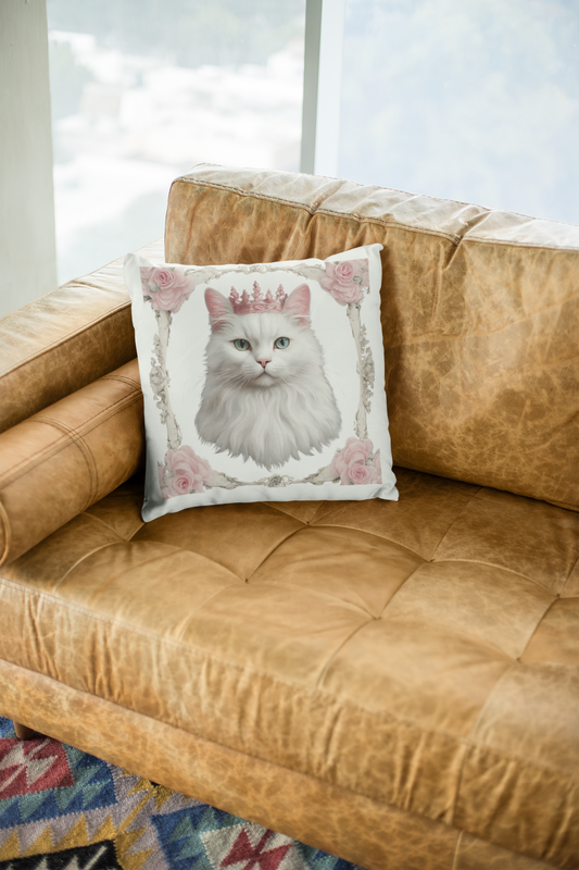Coquette Kitty Cat Pink Rose Princess Double Sided Square Pillow Multiple Sizes