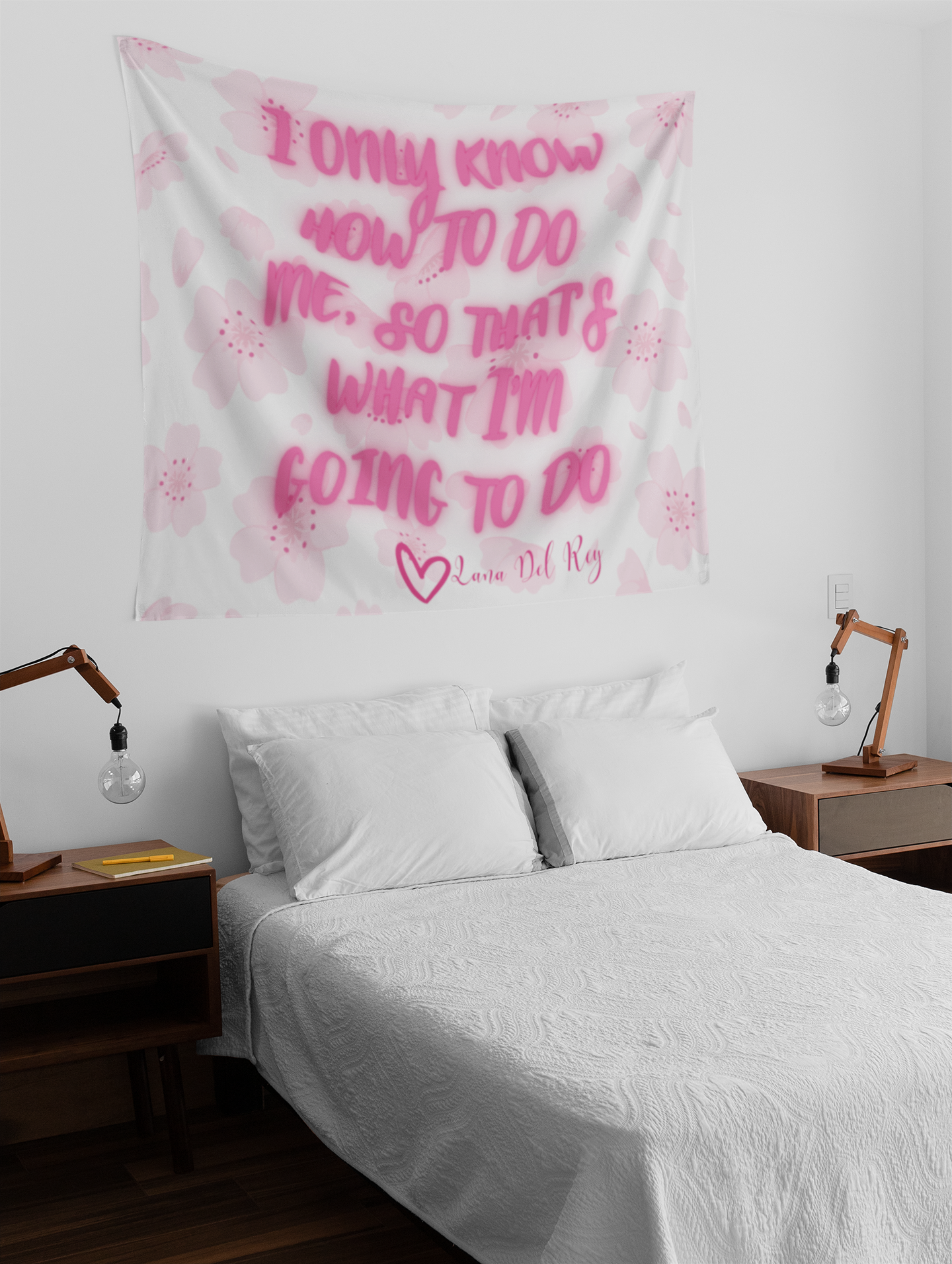 What I'm Going to Do Pink Floral Indoor Wall Tapestry Multiple Sizes